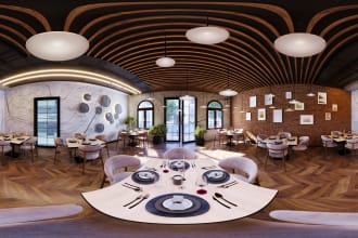create realistic 360 degrees interior renders for VR