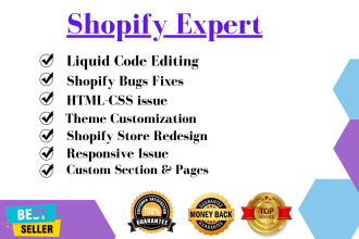 shopify custom coding, bug fix, liquid section, theme customization