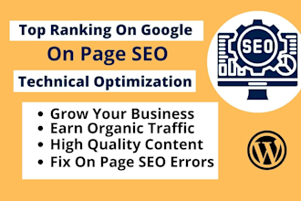 do complete onpage SEO, technical optimization for wordpress