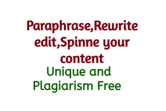 manually paraphrase,rewrite edit,spinne your content