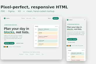 convert PSD figma xd to responsive HTML CSS