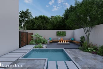 design gardens and landscapes, 3d modeling and realistic renderings