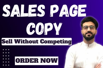 do sales copywriting for sales page, landing page, and sales funnel