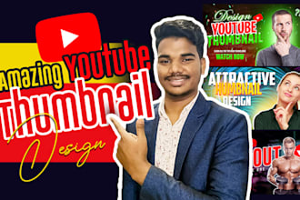 design amazing youtube thumbnail for view boosting
