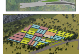 draft urban planning and architectural site plans on autocad and 3d rendering