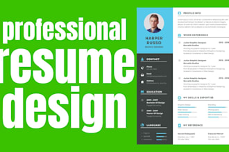 make professional resume design, modern cv, fast delivery