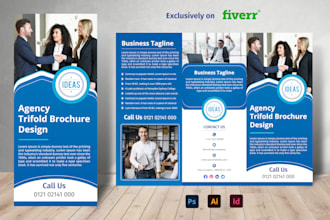 do trifold bifold brochure, flyer, postcard design custom and print ready