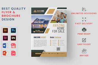 design urgent creative real estate, construction, property flyer or brochure