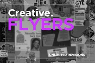 design urgent awesome creative flyers,  posters, broachers , ads within 12 hrs