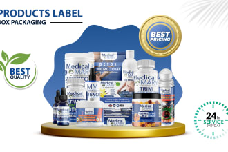 design premium quality product label design, cbd and supplement label design