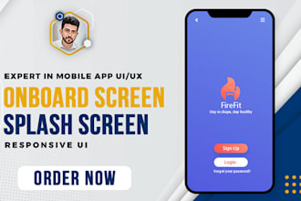 design for you onboarding screen and splash screen