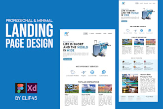 do clean professional web landing page UI UX design in figma and xd