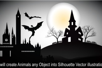 create animal and any object into silhouette vector