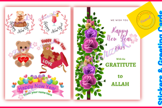 create islamic digital stickers cards invitations and tags for you