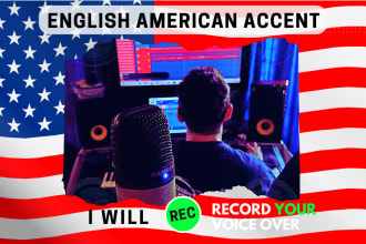 record your male voice over american english accent HQ im latin spanish native