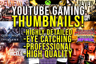 design eye catching youtube gaming thumbnails