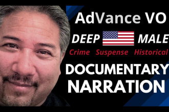 record a deep american male documentary narration voice over