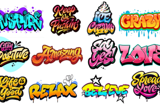 design awesome graffiti text, tags, t shirts, and logo