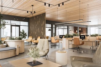 do realistic 3d rendering for commercial interior design
