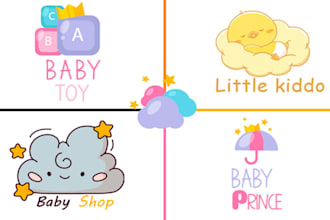 design adorable kids baby logo