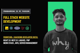 do website development as full stack web developer in mern next js php laravel