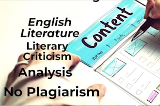 write essays on english literature, critique, linguistics, and literary analysis