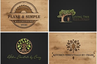 design carpentry wood craft and woodwork logo