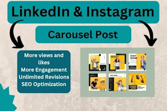 design engaging linkedin and instagram carousel post for your profile