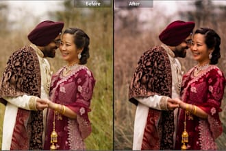 do wedding and family photos editing and retouching in lightroom