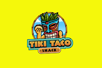 design modern tiki bar mascot  logo with creative concepts