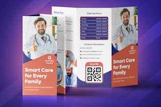 design trifold or bifold brochure for corporate, medical, construction, car wash