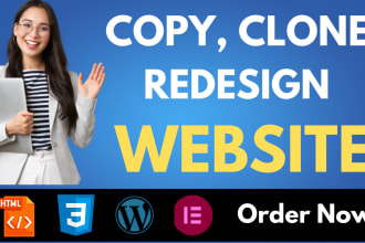 copy clone website in HTML CSS javascript, wordpress