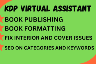 be virtual assistant for amazon kdp, book formatting and book publishing