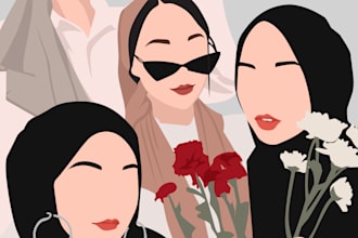 draw minimalist vector portrait