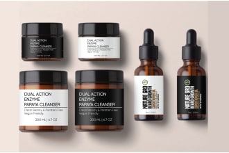 design cosmetic skincare product label design and packaging