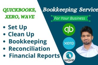 do set up clean up and bookkeeping in quickbooks online, xero or wave