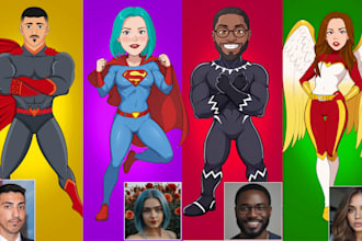 create cartoon avatar and superhero character of yourself