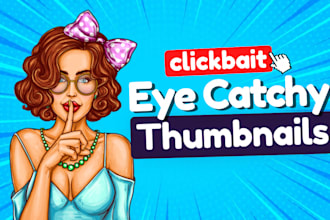 design eye catchy, clickbait youtube thumbnail, fiverr gig image