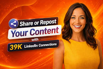 share, repost, and promote your linkedin content with 39k connections, shoutouts