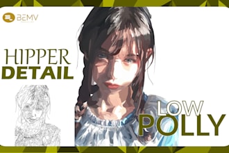 transform your photos into low poly vectorization art style