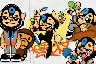 draw character design, mascot and doodle art for your needs