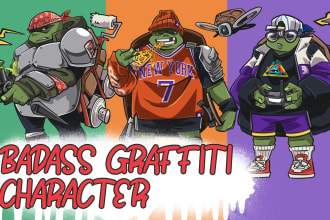 design a badass custom character graffiti for you