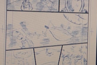 Big Deals!  do digital white and black manga storyboard