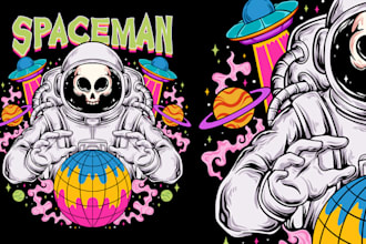 create unique astronaut design for t shirt with my style