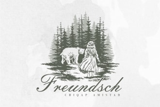 design hand draw logo illustration in vintage style