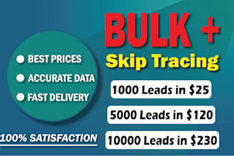 do skip tracing  and llc skip tracing in bulk with low price
