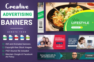 design creative ad banners for google and facebook ads