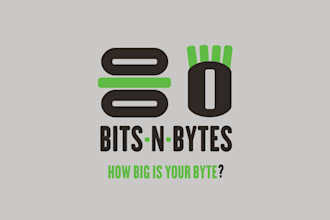 design a attractive super smart logo for bits n bytes