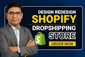 build shopify store, design or redesign shopify website, dropshipping store