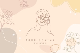 design boho logo hand drawn